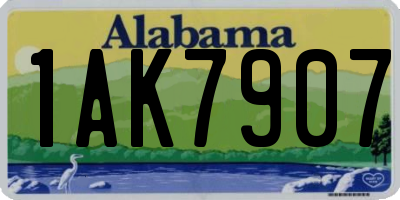 AL license plate 1AK7907