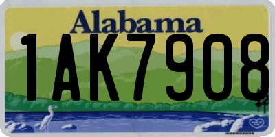 AL license plate 1AK7908