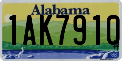 AL license plate 1AK7910