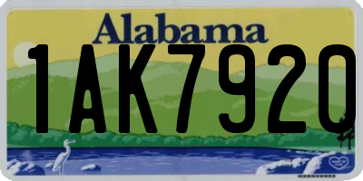 AL license plate 1AK7920