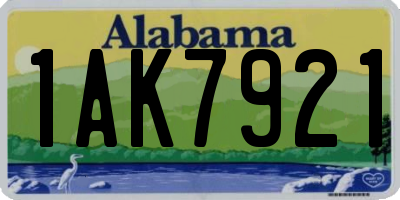 AL license plate 1AK7921