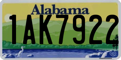 AL license plate 1AK7922