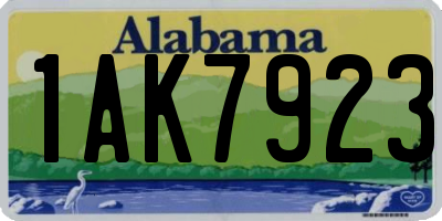 AL license plate 1AK7923