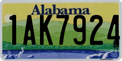 AL license plate 1AK7924