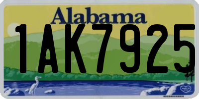 AL license plate 1AK7925