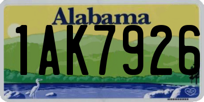 AL license plate 1AK7926