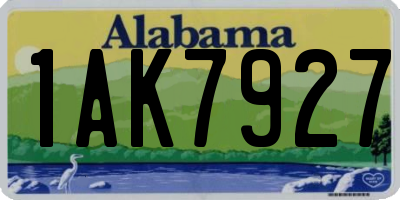 AL license plate 1AK7927