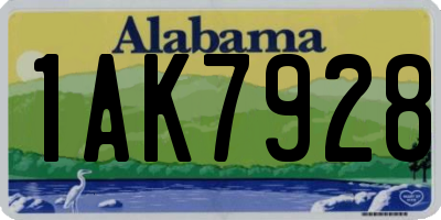 AL license plate 1AK7928