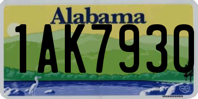 AL license plate 1AK7930