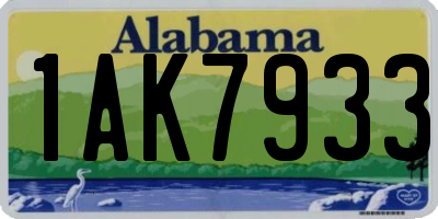 AL license plate 1AK7933