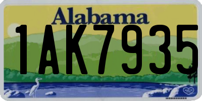 AL license plate 1AK7935