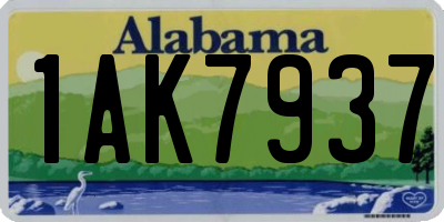 AL license plate 1AK7937