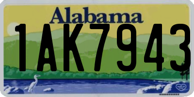 AL license plate 1AK7943