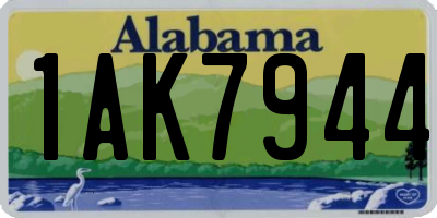 AL license plate 1AK7944