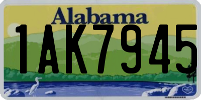 AL license plate 1AK7945