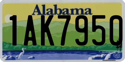 AL license plate 1AK7950