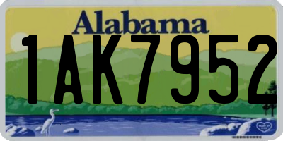 AL license plate 1AK7952