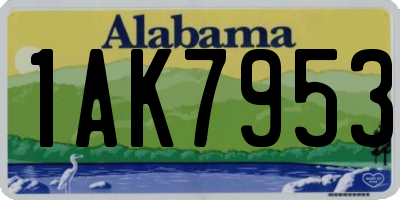 AL license plate 1AK7953