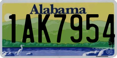 AL license plate 1AK7954