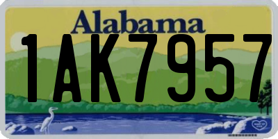 AL license plate 1AK7957