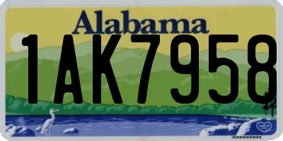 AL license plate 1AK7958