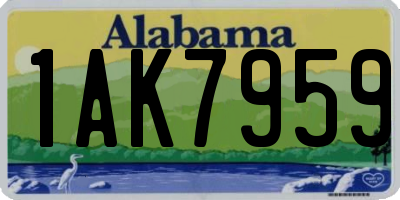 AL license plate 1AK7959