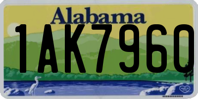 AL license plate 1AK7960