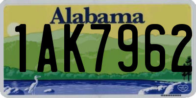 AL license plate 1AK7962
