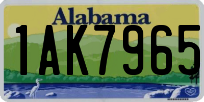 AL license plate 1AK7965
