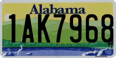 AL license plate 1AK7968