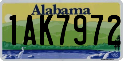 AL license plate 1AK7972