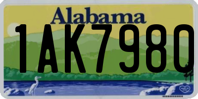 AL license plate 1AK7980