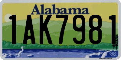 AL license plate 1AK7981