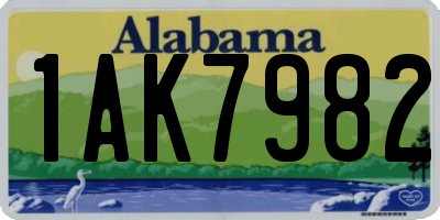 AL license plate 1AK7982