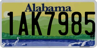 AL license plate 1AK7985