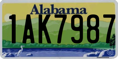 AL license plate 1AK7987