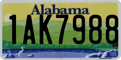 AL license plate 1AK7988