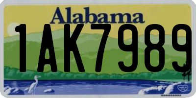 AL license plate 1AK7989