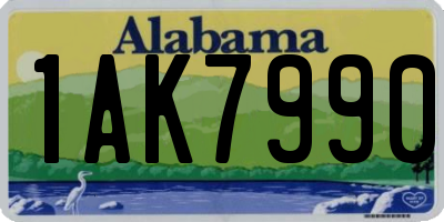 AL license plate 1AK7990