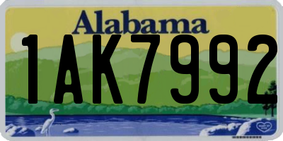 AL license plate 1AK7992