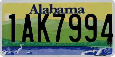 AL license plate 1AK7994