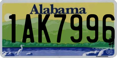 AL license plate 1AK7996