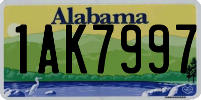 AL license plate 1AK7997