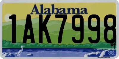 AL license plate 1AK7998