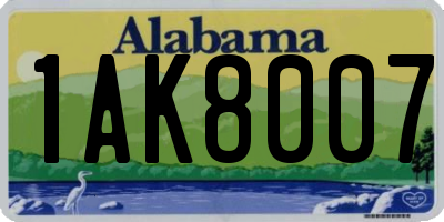 AL license plate 1AK8007
