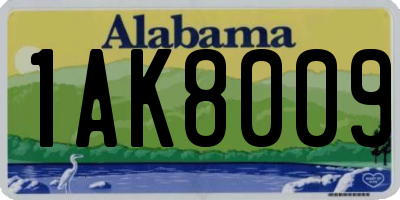 AL license plate 1AK8009