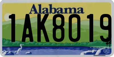 AL license plate 1AK8019