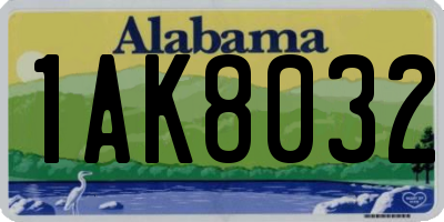 AL license plate 1AK8032