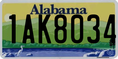 AL license plate 1AK8034