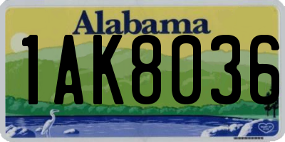 AL license plate 1AK8036